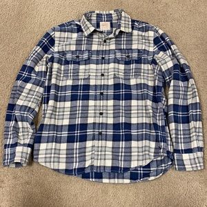 blue flannel shirt